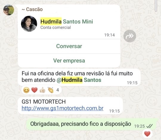 Recomendação da Hudmila Santos para serviços automotivos